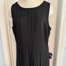 HD in PARIS 14 Black Sleeveless Pleated Mini DRESS Classic Capsule Fit Flare LBD