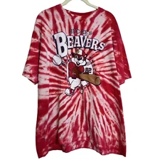 Buc-ees Tie-Dye Tee Shirt Men's XL Baseball Beaver Mascot Graphic Texas Flaw
