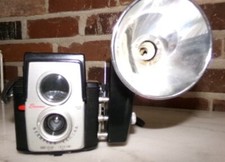 Kodak Brownie Starflex vintage color camera with Kodalite flashholder