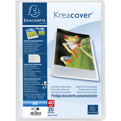 Exacompta 20x Sichtmappe PP 500µ + 20 Hüllen Kreacover , A4 Farbauswahl
