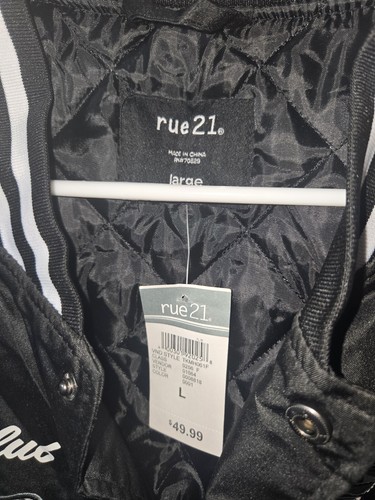 Brand New Men's Nylon Players Club Bomber Varsity Jacket Size L Rue 21 - 第 2/5 張圖片