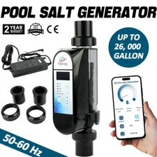 Smart Above Ground Pool Salt Chlorinator Titanium Plate Self-Cleaning 20g/h