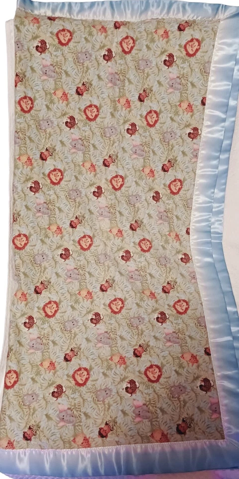 老式野生动物园动物婴儿毯长缎装饰 40×40 — 第 4/4 张图片