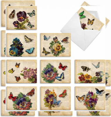 The Best Card Company - 10 Assorted Blank Note Cards (M6477OCB), Multicolored 