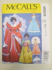 McCalls 6629 Girls 3-8 Renaissance Princess Queen Costume Pattern Dress Capelet