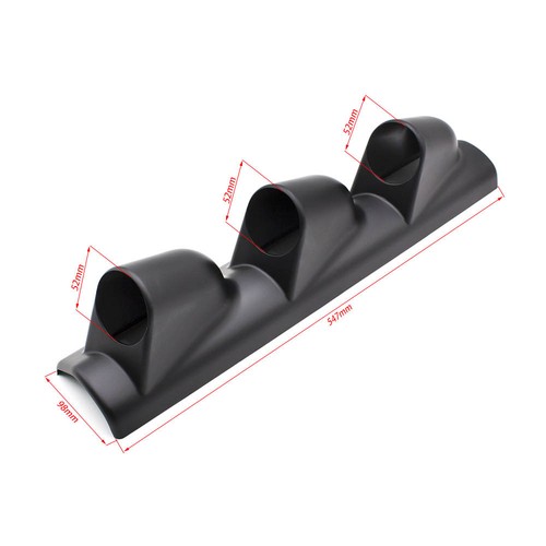 52mm A-Pillar 3-Hole Gauge Pod Mount – Universal, Black Carbon Fiber Finish, Left Side