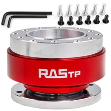 Red Universal Car Steering Wheel Ball Quick Release Hub Adapter Snap Off Kit