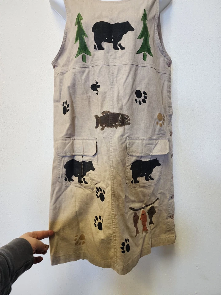 Синий J джемпер платье маленький Shift открытый тема льняной смеси кнопка стороны - Изображение 2 из 4