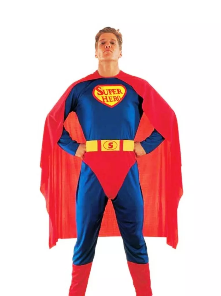 CARNEVALE HALLOWEEN VESTITO SUPER HEROE SUPERMAN ADULTO TG T04