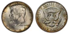 1964-D 50c Kennedy Silver Half Dollar - BU - Neon Accent Toning - SKU-H1447