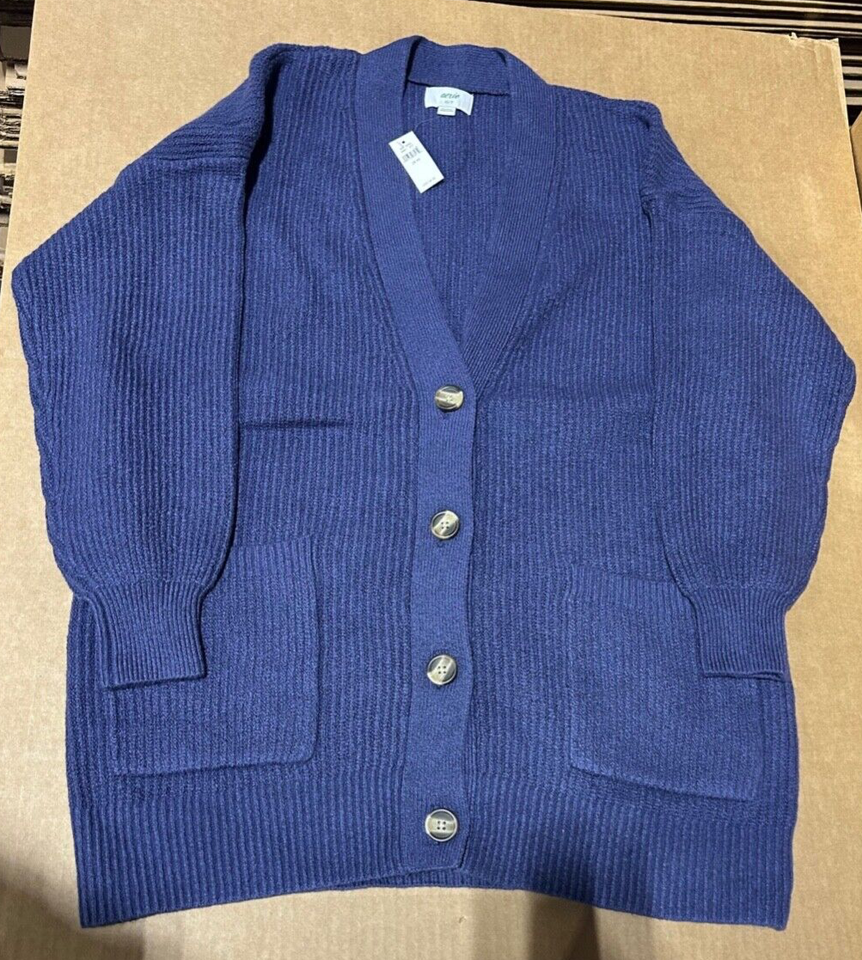 NWT Aerie Oversized Button Front Navy Blue Cardigan XS eBay