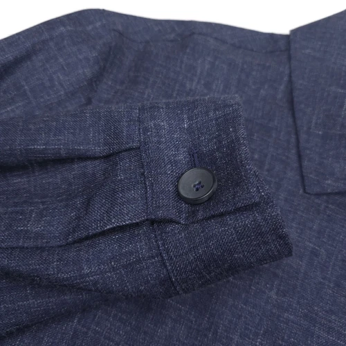 Bloomingdales Wool Chore Jacket Mens 42R Navy Blue Melange Micro Hopsack  image 3