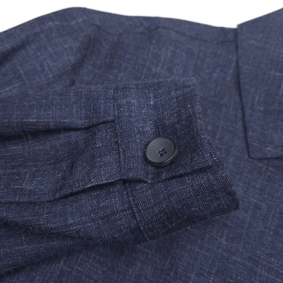 $598 Bloomingdales Azul Marino Melange Micro Hopsack Lana Tareas Chaqueta Para Hombres 40R Foto 3 de 4