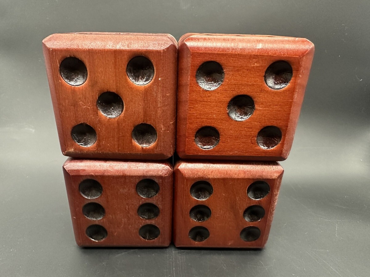 dice オブジェ Vintage Wood Dice Set Collectibles Die Game Room Decor 3.5