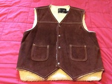 VTG The Leather Shop Sears Sheppard Brown Leather Western Ranch Vest Men s L