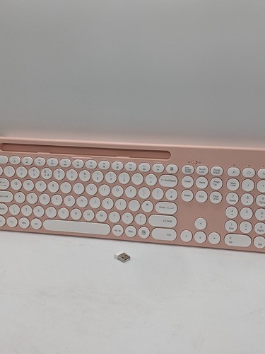 LeadsaiL wireless keyboard wireless USB for PC UK QWERTY pink