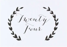 DAVID TUTERA NEW 1-25 Black and White Table Numbers Vine Laurel Wreath Wedding