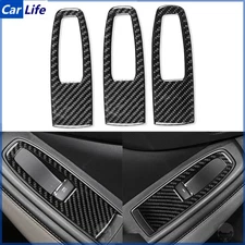3Pcs Real Carbon Fiber Window Lift Switch Panel Cover For Subaru Forester 19-24