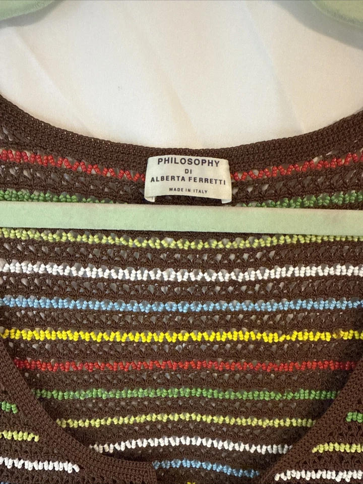 Camiseta sin mangas/chaleco vintage Philosophy Di Alberta Ferretti con cuentas a mano en Italia Foto 2 de 4