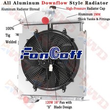2 Row Aluminum Radiator Shroud Fan For 1928-1929 Ford Model A Heavy Duty 3.3l