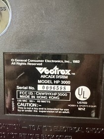 Vectrex Arcade System Game Console HP3000 CIB Tested Working - Star Trek Overlay