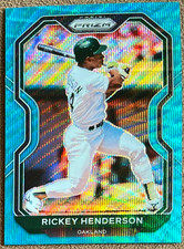 2021 Panini Prizm Tier II Teal Wave #157 Rickey Henderson Athletics Parallel HOF