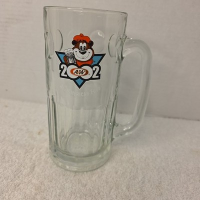  A&W ROOT BEER Mug 2002 ALL AMERICAN FOOD EDITION TALL HEAVY GLASS NOSTALGIA