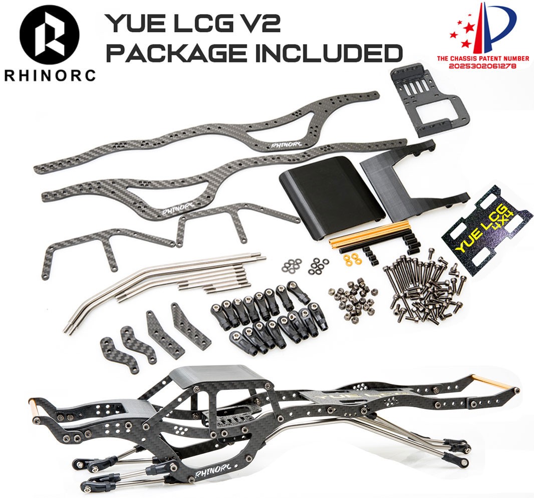 RhinoRC YUE LCG V2 RC Crawler Chassis Full Kit Capra Axles Driver