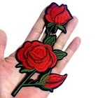 Beautiful Embroidered Rose Flower iron on Patch 5+3/4 x 3+1/4 inch