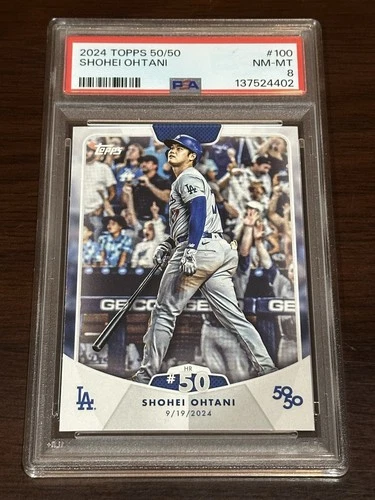 2024 Topps Shohei Ohtani 50/50 Iconic HR #50 Card #100 PSA 8 NM-MT Dodgers