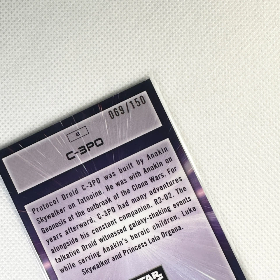 2022 Topps Chrome Star Wars Galaxy #8 C-3PO Atomic Refractor /150 - Image 3 of 4