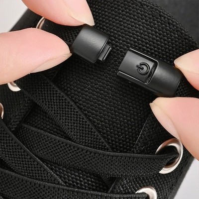 2Pcs Easy No Tie Shoelaces Elastic Silicone Flat Lazy Shoe Lace Strings Adult US