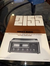 McIntosh MC2155 Power Amplifier Owners Manual Original Vintage