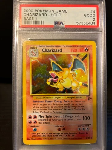 Charizard Base Set 2 PSA 2 Graded - Creased (LL) #4/130
