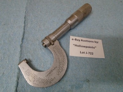 Craftsman V Thread DC  Outside Micrometer 0'' to 1'' Size  .0001'' Res  J722