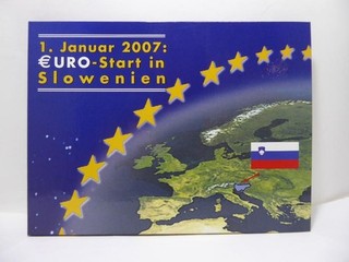 Kursmünzensatz Slowenien Euro/Tolar 2007 VZ im Blister WY7462