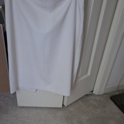 The Limited Women s Off White Solid Midi Pencil Skirt Stretch Slit 2