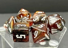 Sirius  Acererak's D&D : Cherry  Nebula Gold polyhedral dice Set