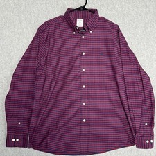 Brooks Brothers Dress Shirt Mens Size Large Regent Fit Blue Red Gingham Pattern