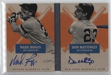 2013 Panini America's Pastime Gold 1/15 Don Mattingly Wade Boggs Auto HOF w7p