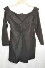 PRETTYLITTLETHING Women's short black wide / off the shoulder dress UK 14