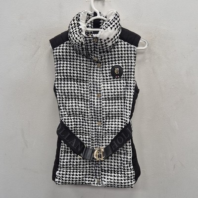 Holland Cooper Weste Damen Größe S schwarz Hahnentritt Gürtel Puffer Gilet