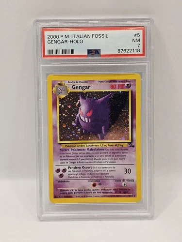 Pokemon Card Gengar 5/62 Pokemon Fossil PSA 7 Near Mint Cosmos Holo ITA