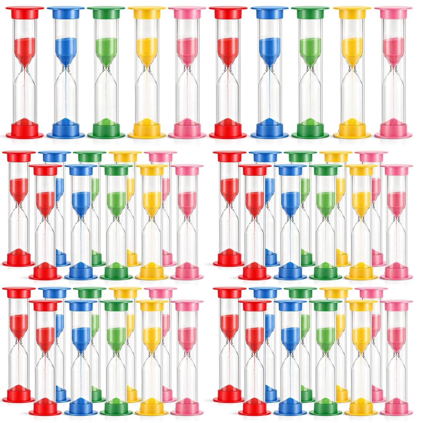 50 Pcs 2 Minute Sand Timer for Kids, 2 Minute Sand Timer, Mini Hourglass Bulk...