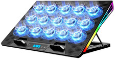 Base refrigeradora RGB 15 ventiladores para port til 10  17.3", 4 alturas, 2 USB