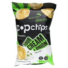 Popchips Potato Chips Sour Cream  Onion 5 oz 142 g Cholesterol-Free,