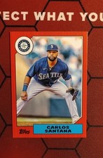 2022 Topps Archives - 1987 Topps Design Carlos Santana #267 Red /75