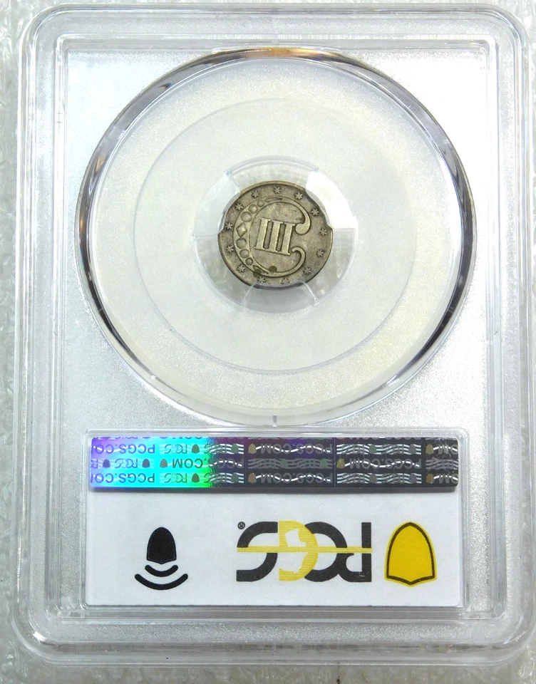 1852 Three 3 Cent Silver PCGS VF35 Just Graded Brand New Holder #SB86 - Image 3 of 4
