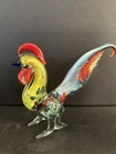 Vintage Murano Style Glass Rooster /Chicken 5” Multi Colored Glass Figurine