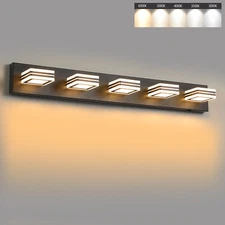 5 Lights 32'' Modern 5 Color LED Vanity Light For Bathroom Mirror Wall Fixture